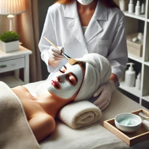 woman getting a facial in a medspa