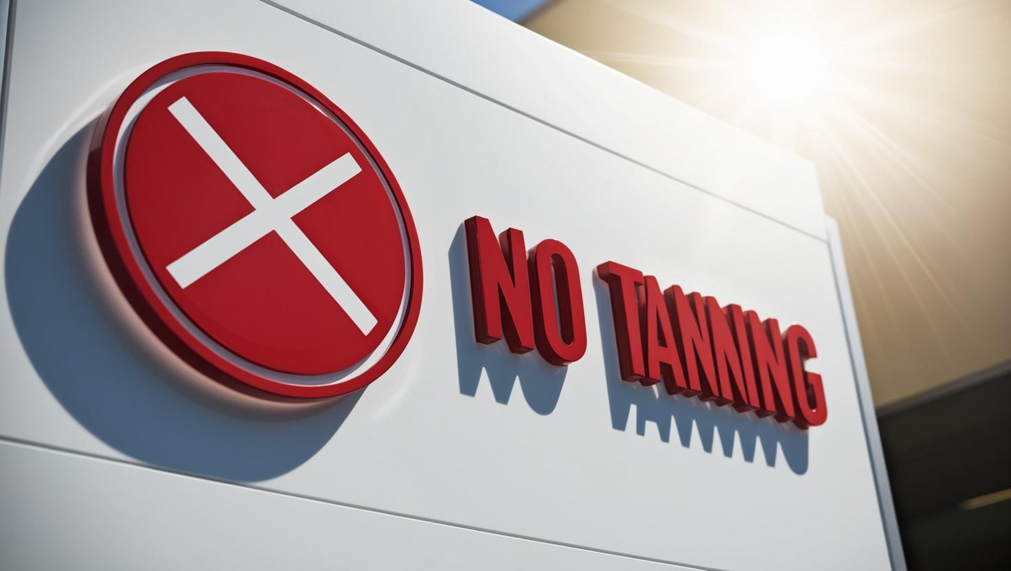 A "No Tanning" sign