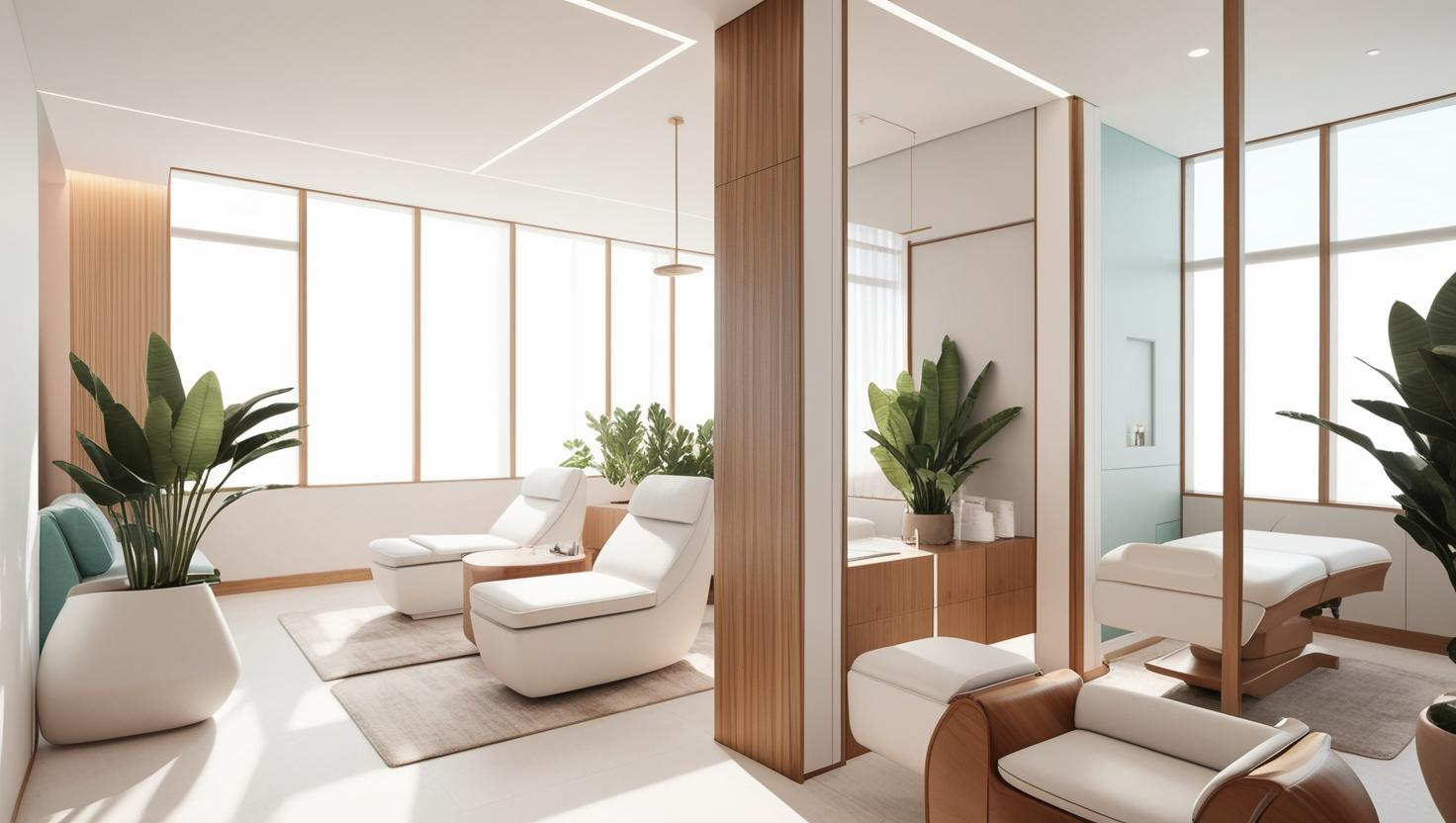 An upscale medspa waiting room like Body Balance's.