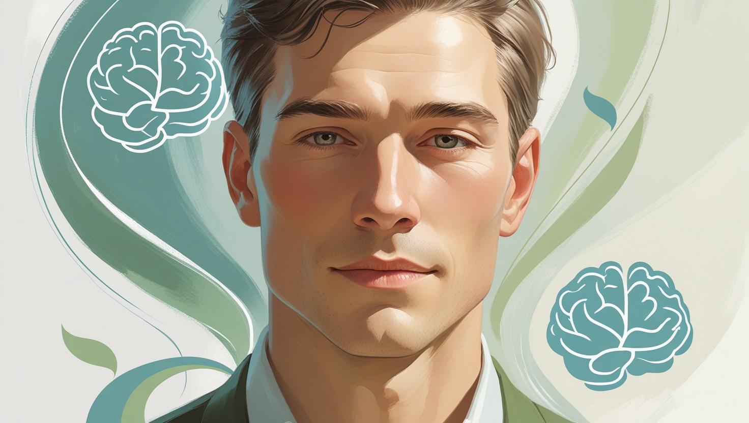 an image depicting a person feeling calm and centered, with soft lighting highlighting their face and expression.