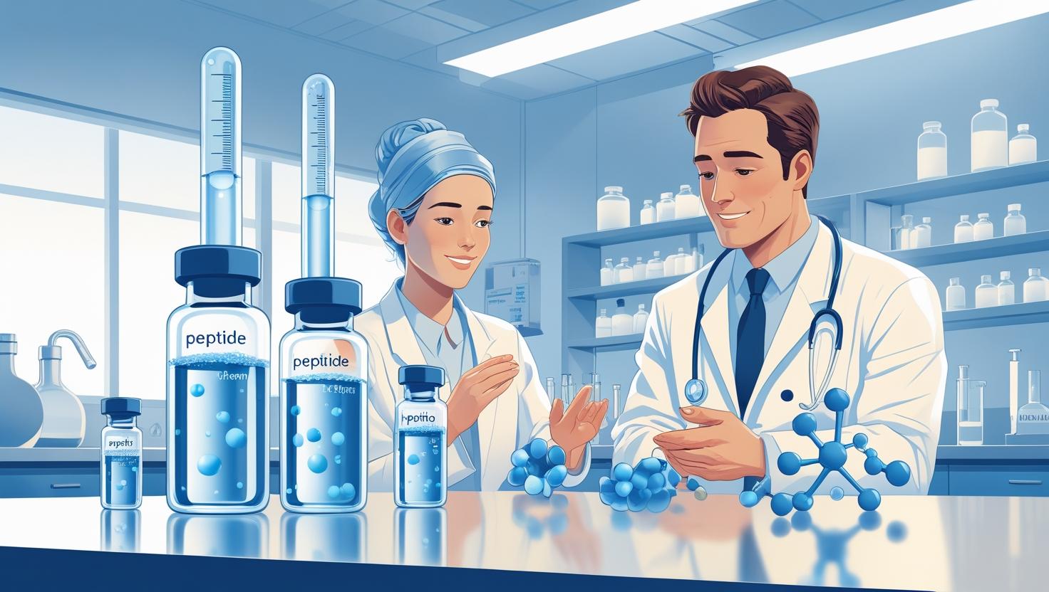 Have a healthcare professional explaining or demonstrating the therapy to a patient, with a calm and hopeful expression. 