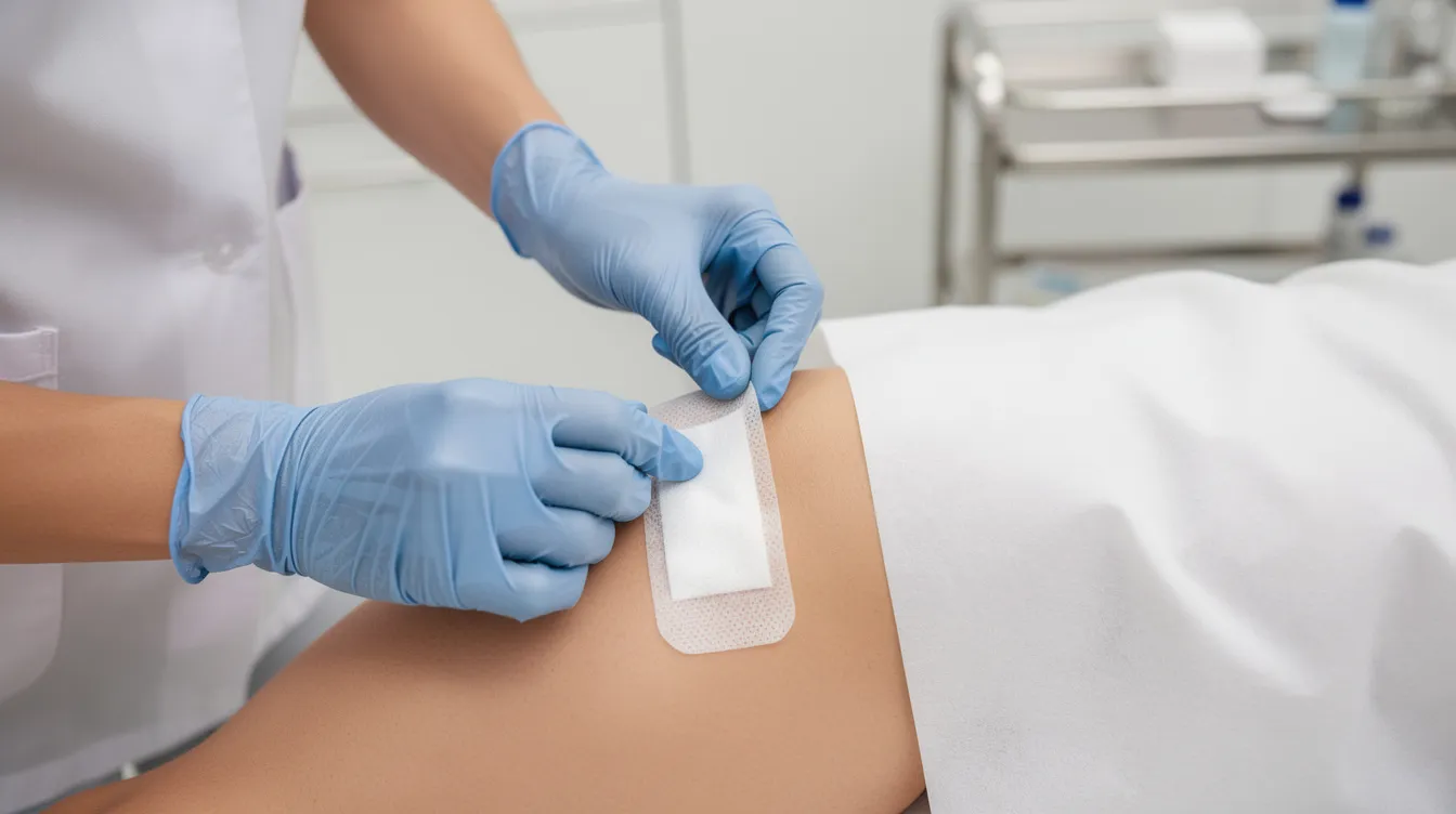Bandage being applied after hormone pellet insertion at Body Balance Medical in Las Vegas
